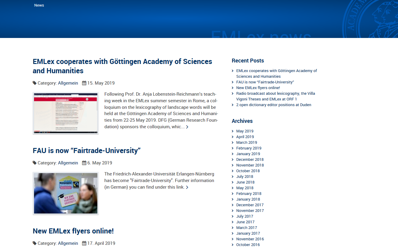 To the page:News
