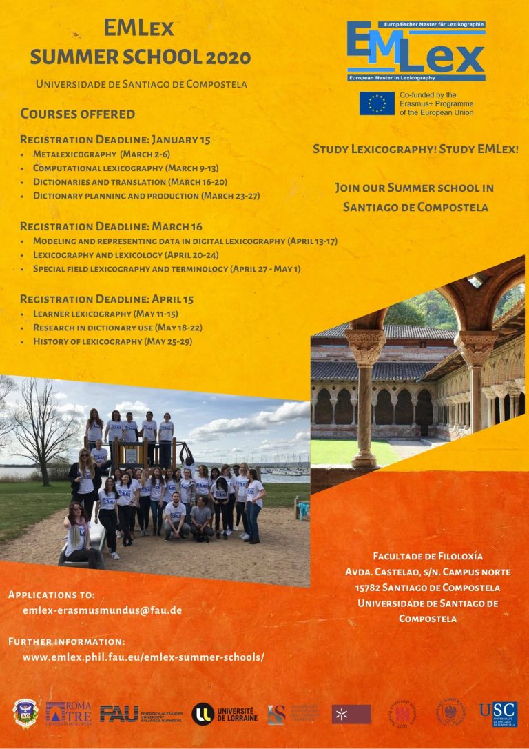 EMLex summer school 2020 in Santiago de Compostela