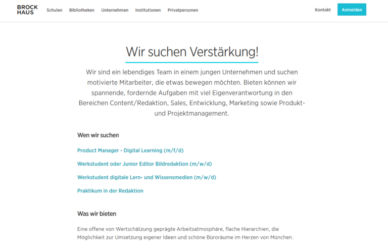 Internship positions at Brockhaus