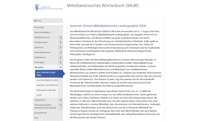 Summer school at Medieval Dictionary in Munich