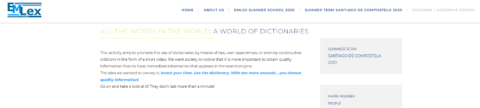 Towards entry "EMLex activity: ALL THE WORDS IN THE WORLD: A WORLD OF DICTIONARIES"
